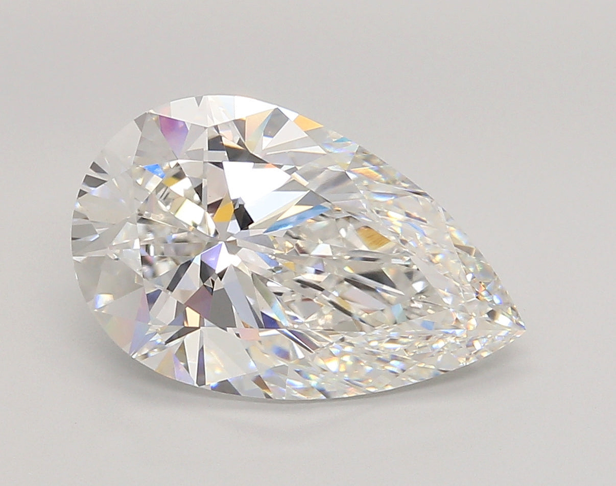 5.05 Carat Pear Shaped, Ideal Cut, E Color, VVS2 Clarity, IGI Certified Lab Grown Diamond