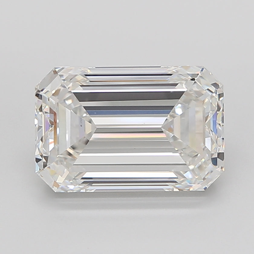 10.05 Carat Emerald Shaped, Ideal Cut, F Color, VVS2 Clarity, IGI Certified Lab Grown Diamond