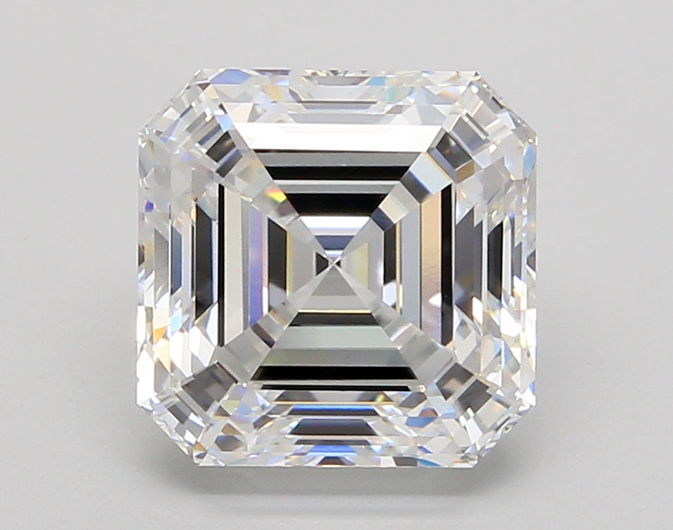 5.03 Carat Asscher Shaped, Ideal Cut, E Color, VVS2 Clarity, IGI Certified Lab Grown Diamond