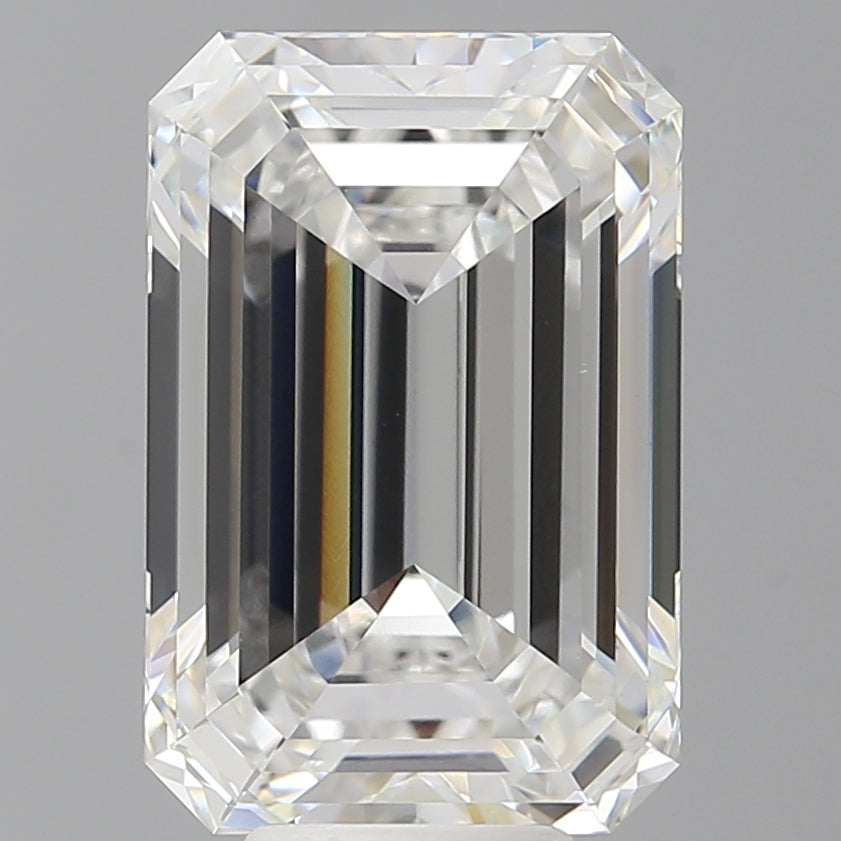 8.10 Carat Emerald Shaped, Ideal Cut, F Color, VVS2 Clarity, IGI Certified Lab Grown Diamond