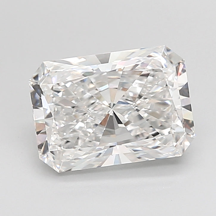 3.04 Carat Radiant Shaped, Ideal Cut, D Color, VVS2 Clarity, IGI Certified Lab Grown Diamond