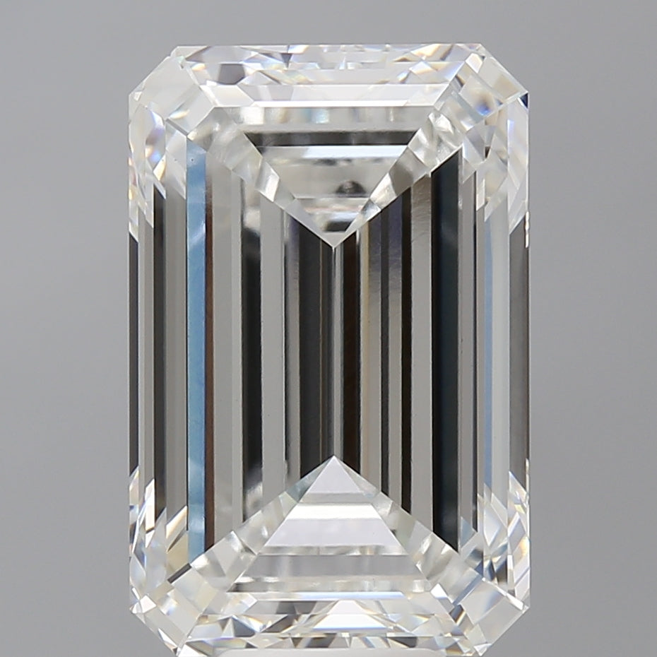 10.10 Carat Emerald Shaped, Ideal Cut, F Color, VVS2 Clarity, IGI Certified Lab Grown Diamond