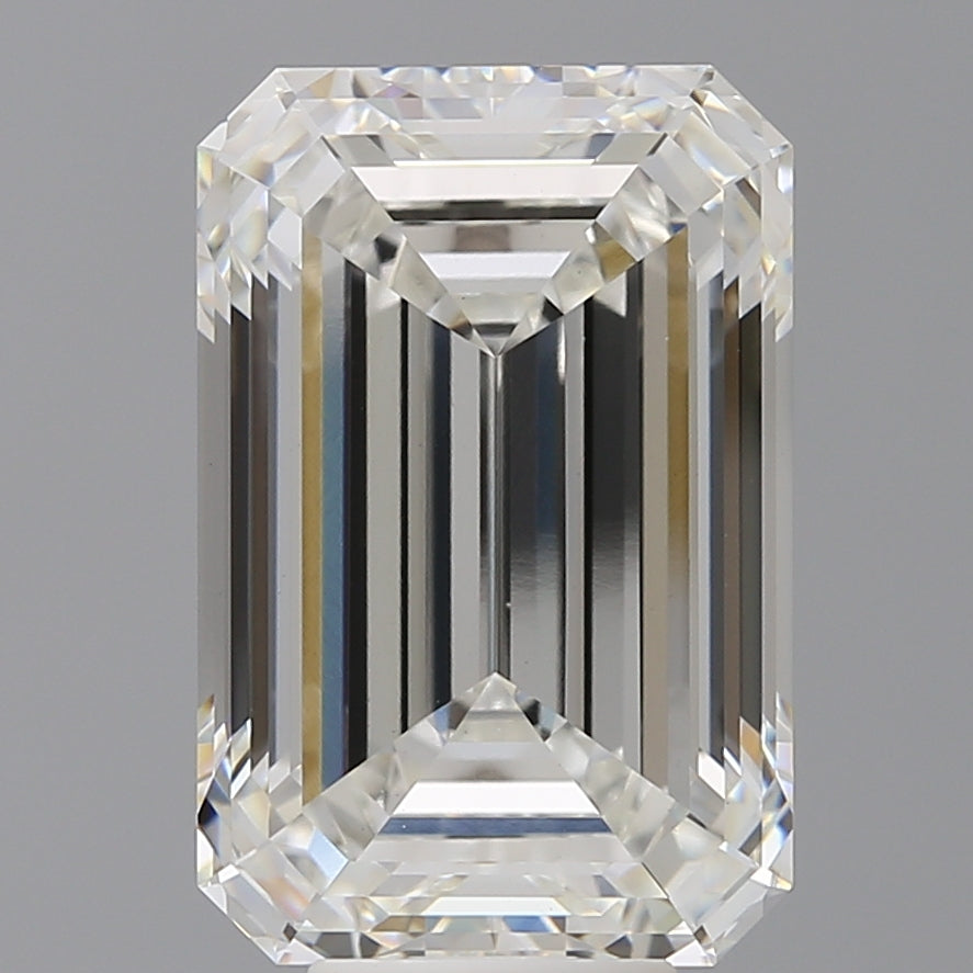 9.10 Carat Emerald Shaped, Ideal Cut, F Color, VVS2 Clarity, IGI Certified Lab Grown Diamond