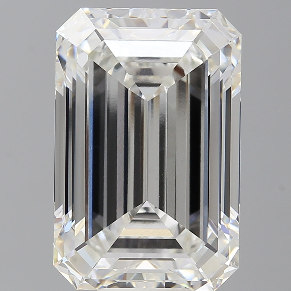 12.58 Carat Emerald Shaped, Ideal Cut, F Color, VVS2 Clarity, IGI Certified Lab Grown Diamond