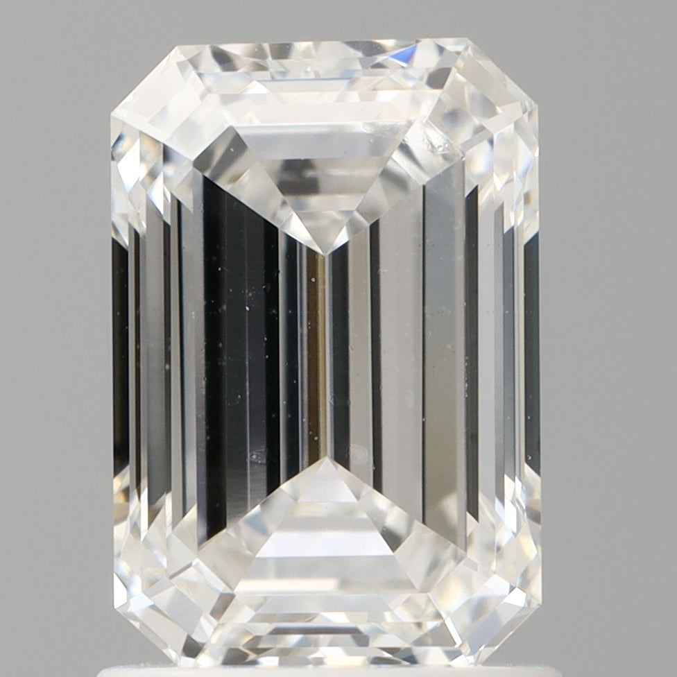 1.56 Carat Emerald Shaped, Ideal Cut, E Color, VVS2 Clarity, IGI Certified Lab Grown Diamond