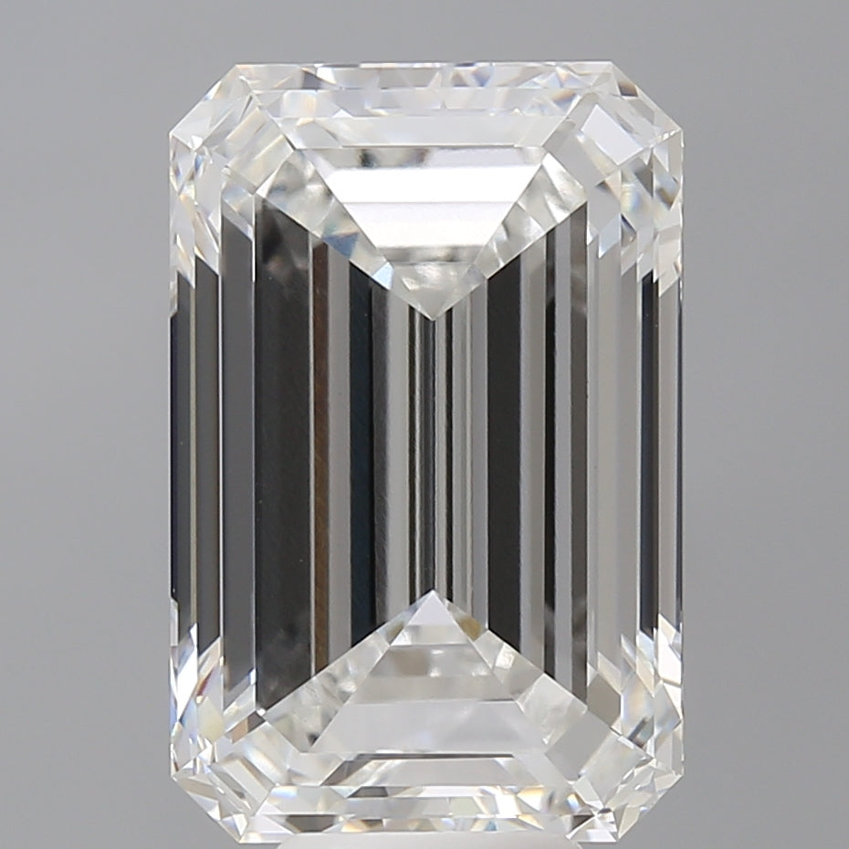 9.58 Carat Emerald Shaped, Ideal Cut, F Color, VVS2 Clarity, IGI Certified Lab Grown Diamond