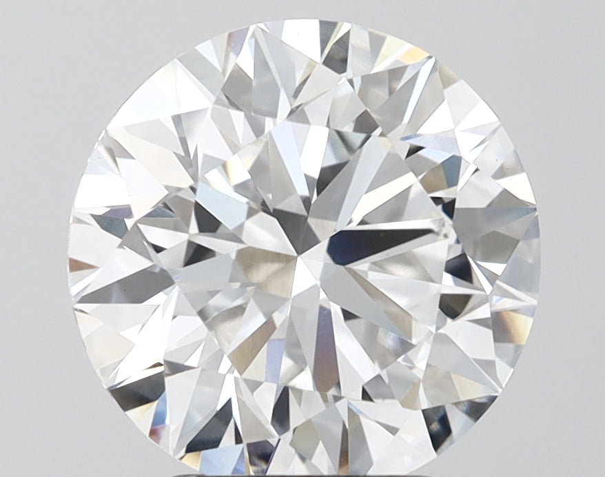 4.04 Carat Round Shaped, Excellent Cut, F Color, VVS2 Clarity, IGI Certified Lab Grown Diamond