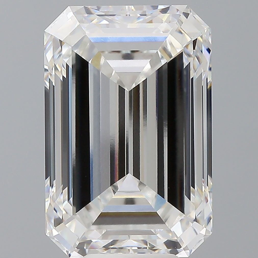 10.06 Carat Emerald Shaped, Ideal Cut, F Color, VVS2 Clarity, IGI Certified Lab Grown Diamond
