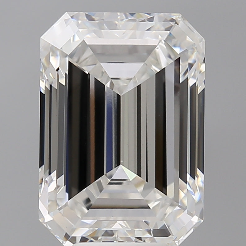 7.51 Carat Emerald Shaped, Ideal Cut, F Color, VVS2 Clarity, IGI Certified Lab Grown Diamond