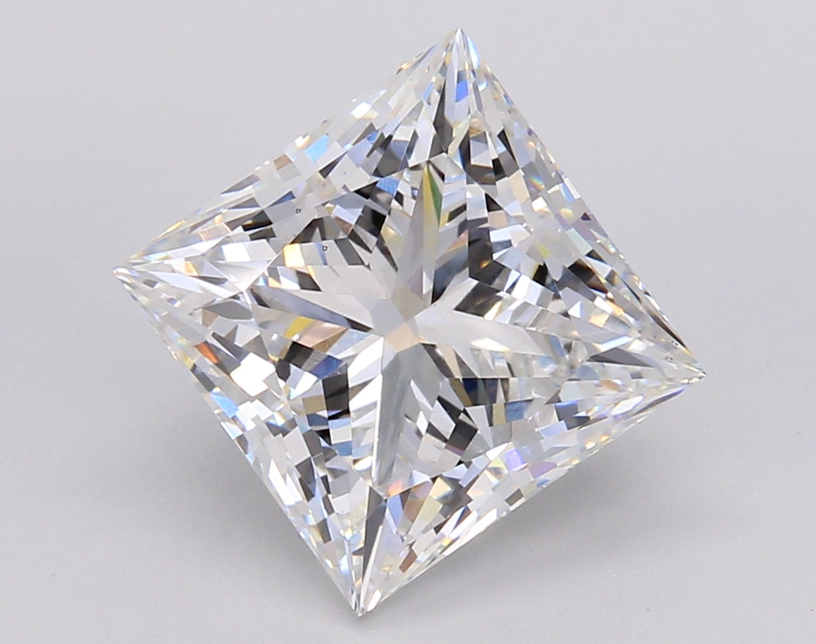5.08 Carat Princess Shaped, Ideal Cut, E Color, VS1 Clarity, IGI Certified Lab Grown Diamond