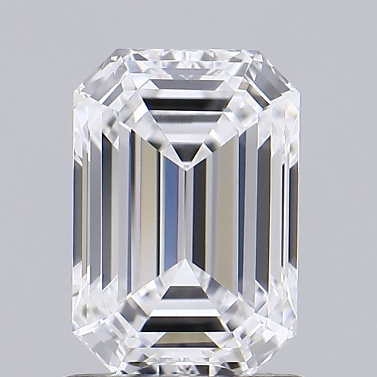 1.42 Carat Emerald Shaped, Ideal Cut, D Color, IF Clarity, IGI Certified Lab Grown Diamond