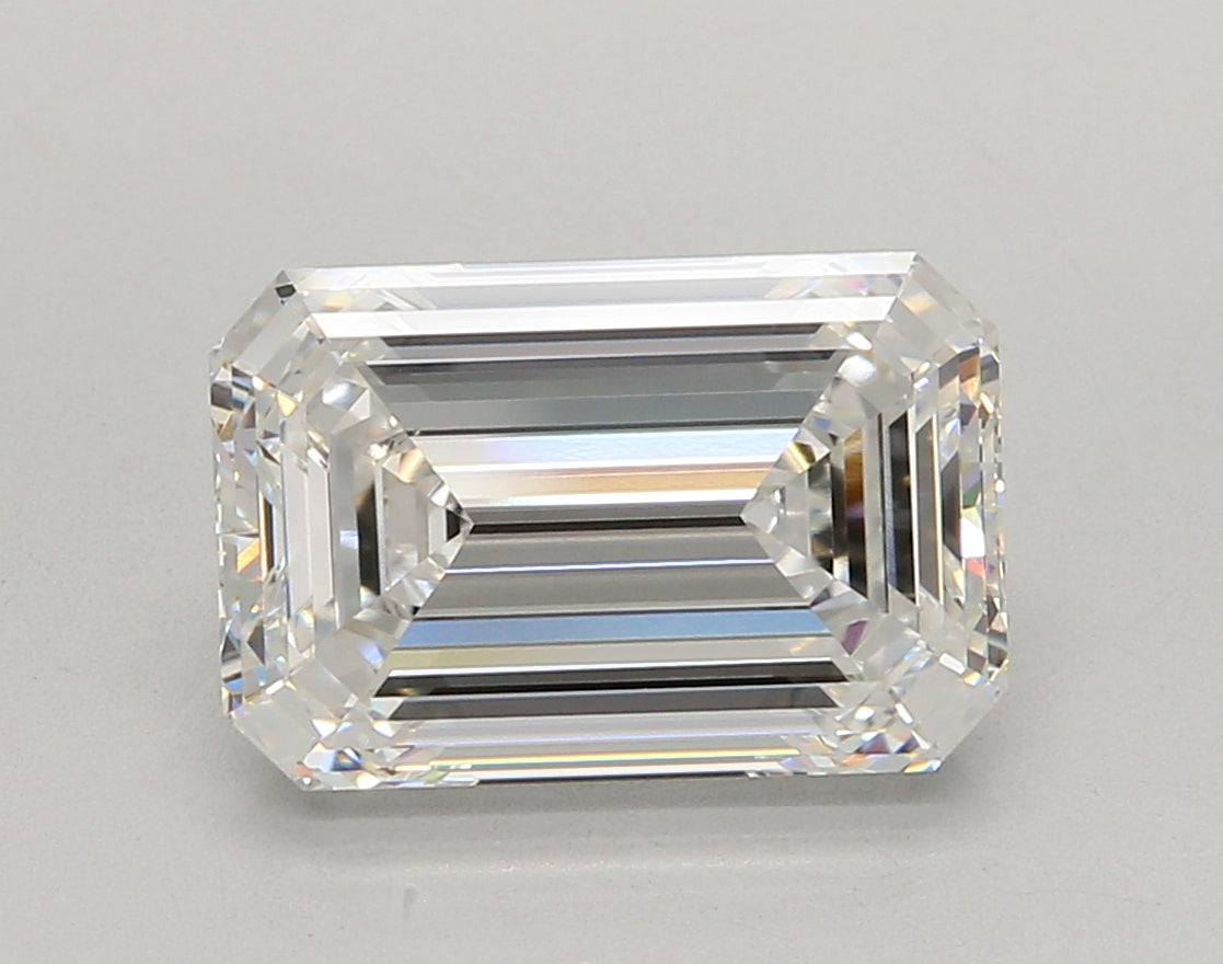 5.04 Carat Emerald Shaped, Ideal Cut, E Color, VVS1 Clarity, IGI Certified Lab Grown Diamond