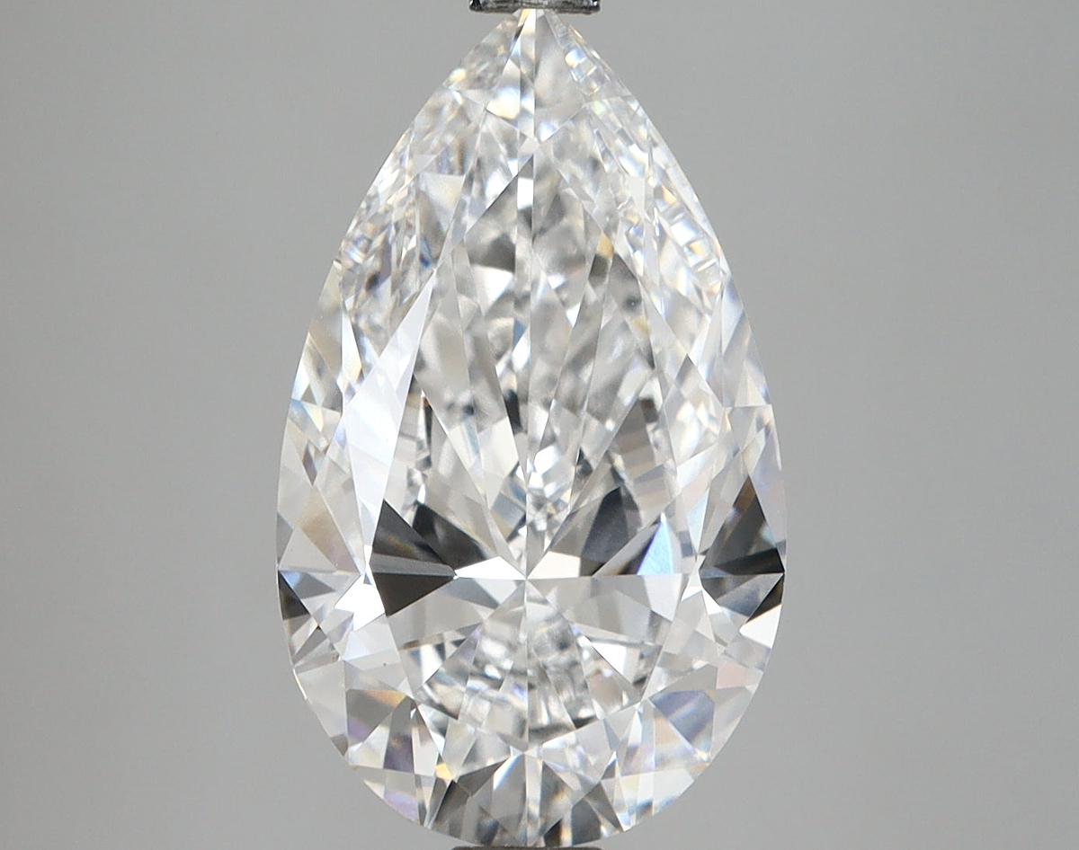 4.51 Carat Pear Shaped, Ideal Cut, D Color, VVS2 Clarity, IGI Certified Lab Grown Diamond