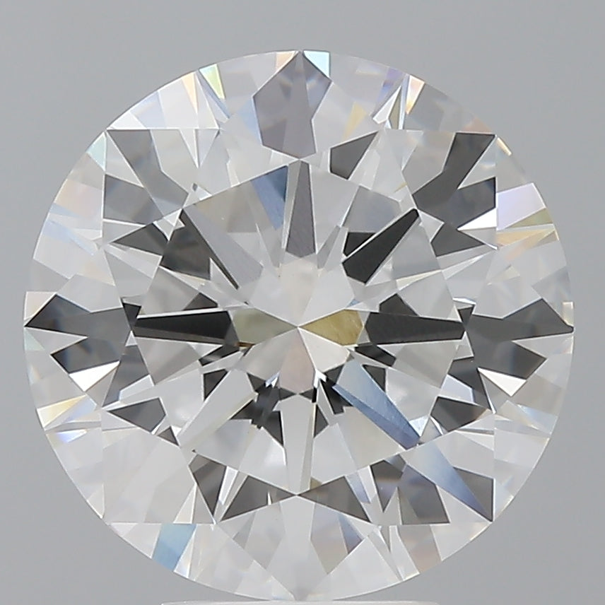 6.07 Carat Round Shaped, Excellent Cut, F Color, VVS2 Clarity, IGI Certified Lab Grown Diamond