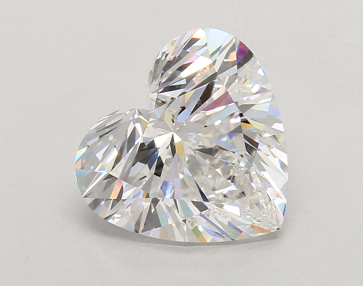 5.10 Carat Heart Shaped, Ideal Cut, D Color, VVS2 Clarity, IGI Certified Lab Grown Diamond