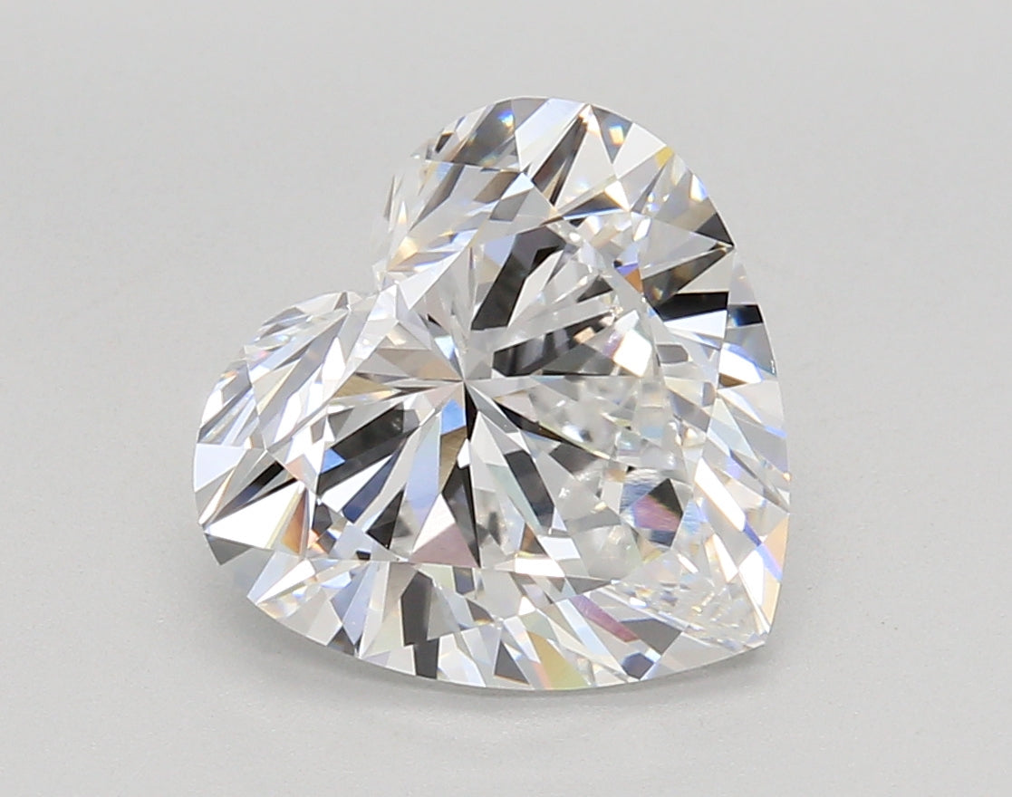 4.07 Carat Heart Shaped, Ideal Cut, D Color, VVS2 Clarity, IGI Certified Lab Grown Diamond