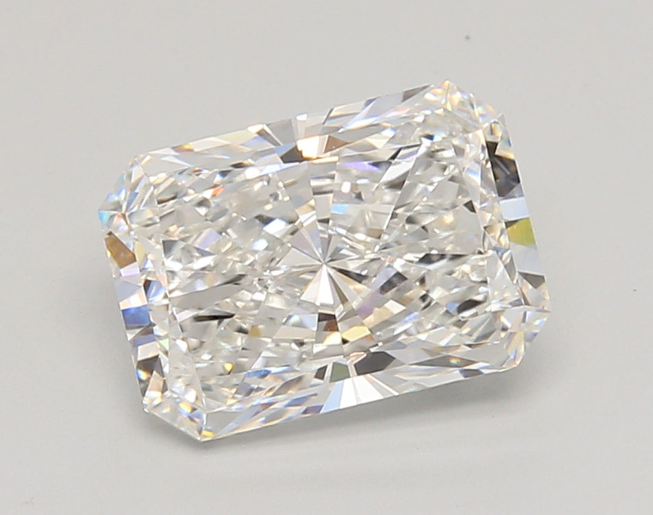 3.05 Carat Radiant Shaped, Ideal Cut, E Color, VVS2 Clarity, IGI Certified Lab Grown Diamond