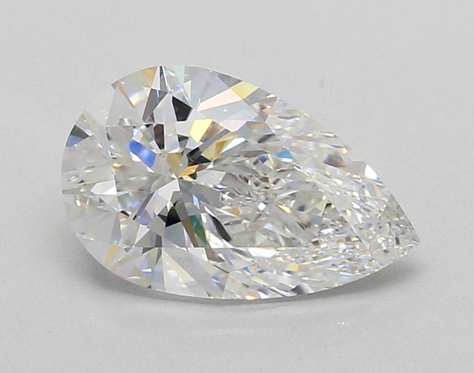 2.70 Carat Pear Shaped, Ideal Cut, F Color, VVS2 Clarity, IGI Certified Lab Grown Diamond