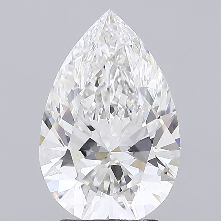 3.09 Carat Pear Shaped, Ideal Cut, F Color, VS1 Clarity, IGI Certified Lab Grown Diamond