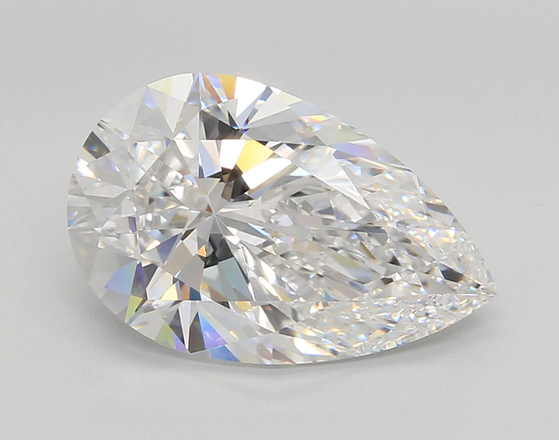 5.05 Carat Pear Shaped, Ideal Cut, E Color, VVS2 Clarity, IGI Certified Lab Grown Diamond