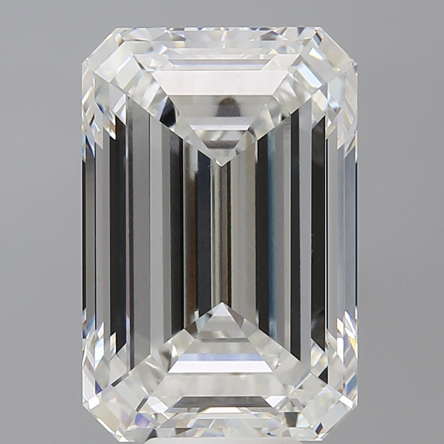 10.07 Carat Emerald Shaped, Ideal Cut, F Color, VVS2 Clarity, IGI Certified Lab Grown Diamond
