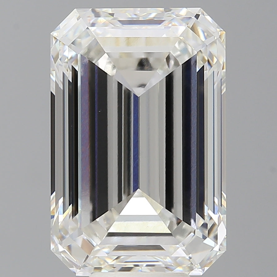10.07 Carat Emerald Shaped, Ideal Cut, F Color, VVS2 Clarity, IGI Certified Lab Grown Diamond