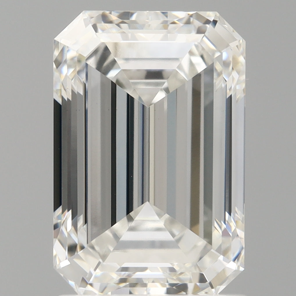 2.00 Carat Emerald Shaped, Ideal Cut, F Color, VVS2 Clarity, IGI Certified Lab Grown Diamond