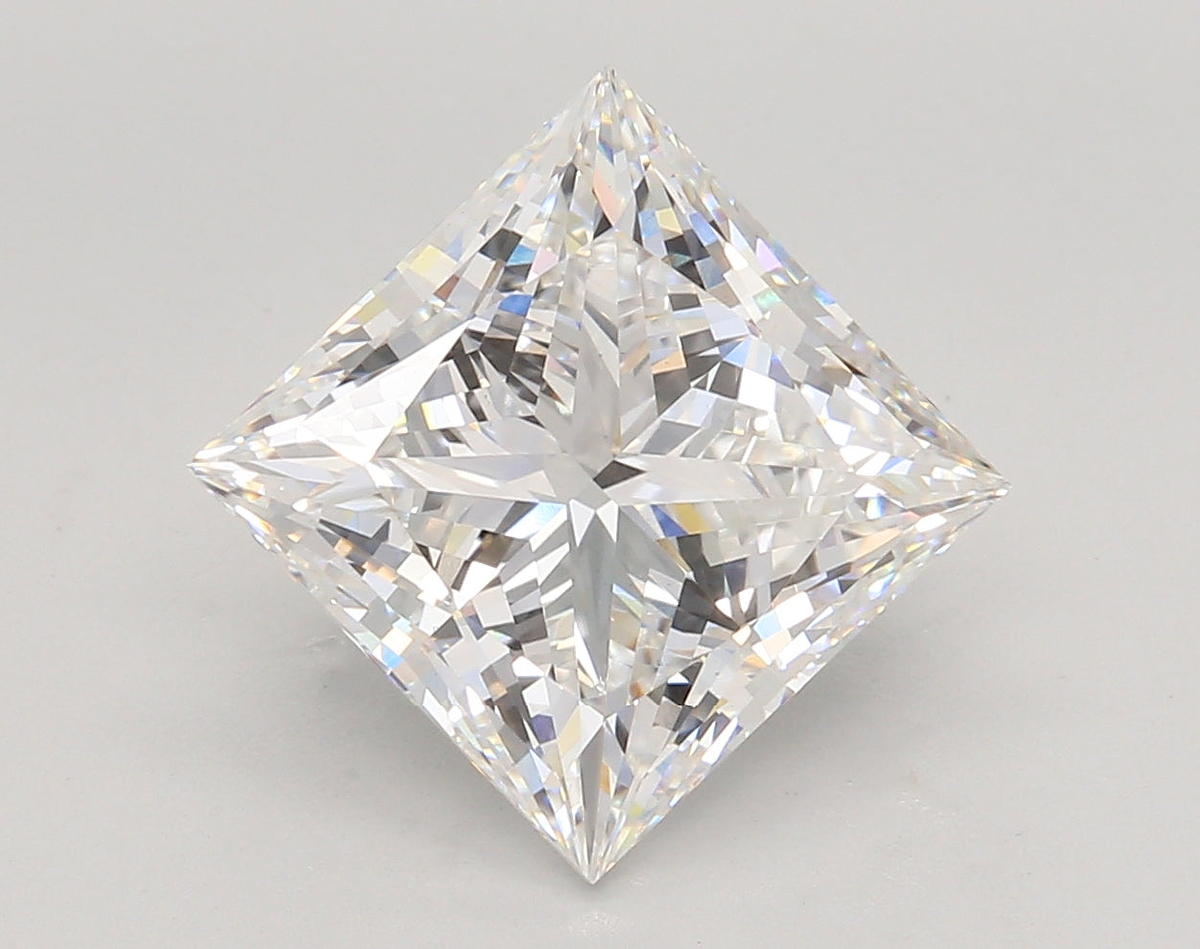 5.07 Carat Princess Shaped, Ideal Cut, E Color, VS1 Clarity, IGI Certified Lab Grown Diamond