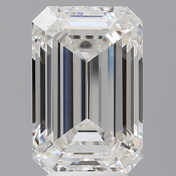 5.07 Carat Emerald Shaped, Ideal Cut, F Color, VVS2 Clarity, IGI Certified Lab Grown Diamond