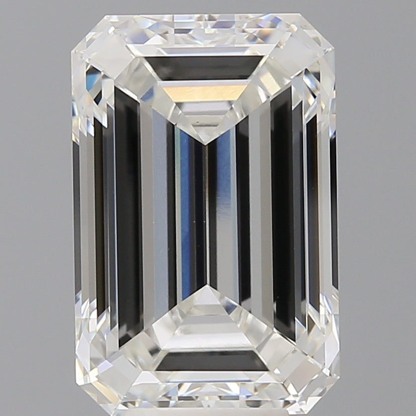 8.09 Carat Emerald Shaped, Ideal Cut, F Color, VVS2 Clarity, IGI Certified Lab Grown Diamond