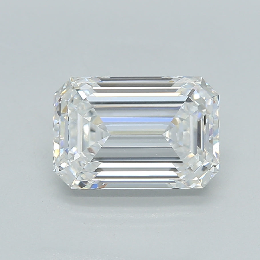 2.05 Carat Emerald Shaped, Ideal Cut, E Color, VVS2 Clarity, IGI Certified Lab Grown Diamond