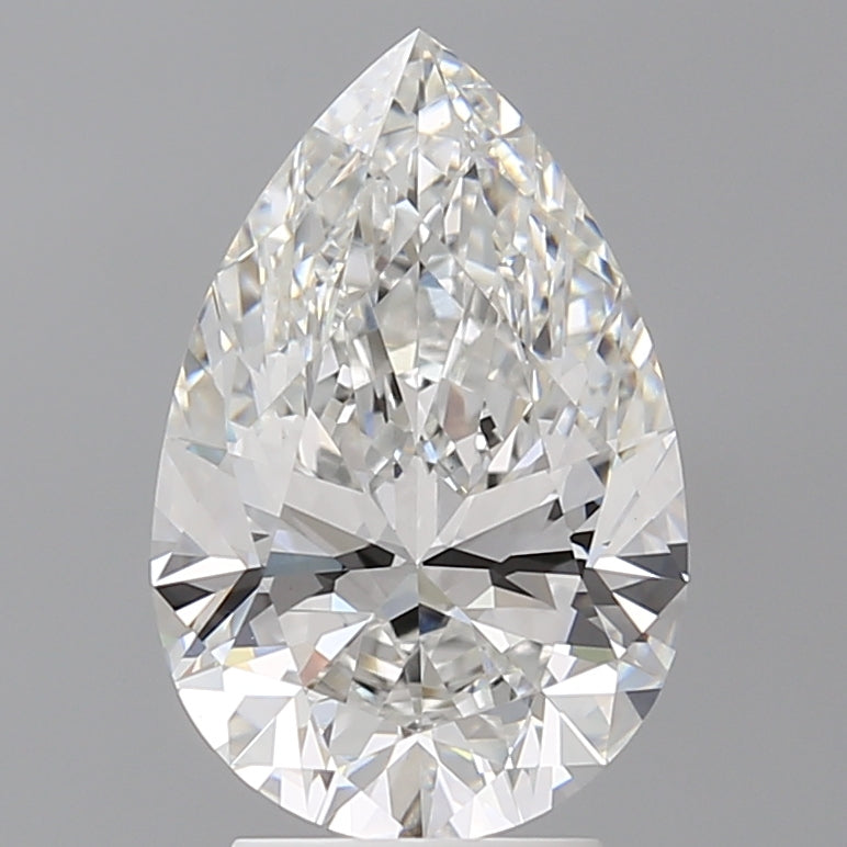 3.54 Carat Pear Shaped, Ideal Cut, F Color, VVS2 Clarity, IGI Certified Lab Grown Diamond