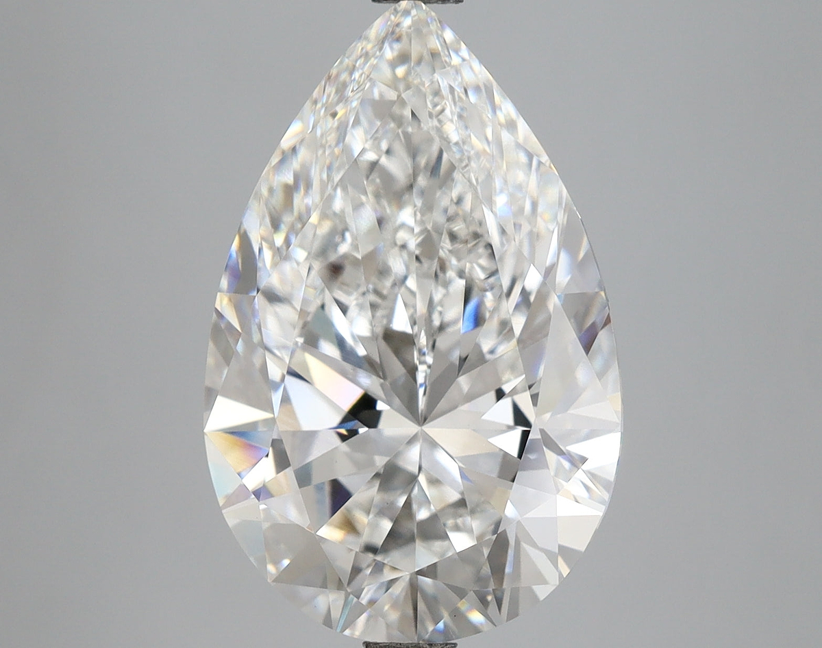 7.52 Carat Pear Shaped, Ideal Cut, E Color, VVS2 Clarity, IGI Certified Lab Grown Diamond