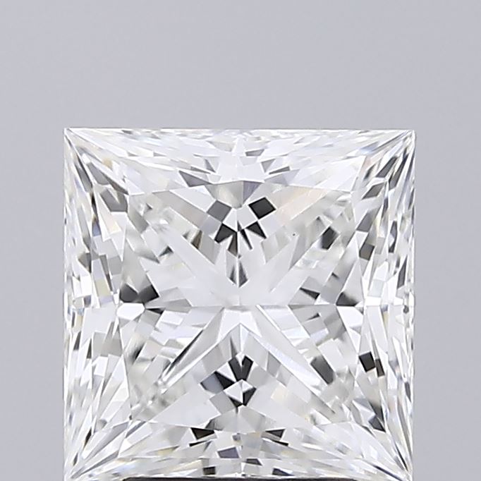 3.03 Carat Princess Shaped, Ideal Cut, F Color, VVS2 Clarity, IGI Certified Lab Grown Diamond