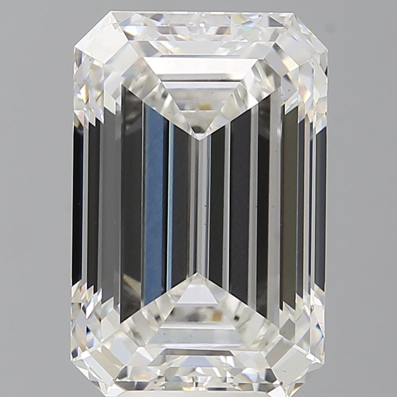 7.59 Carat Emerald Shaped, Ideal Cut, F Color, VS2 Clarity, IGI Certified Lab Grown Diamond