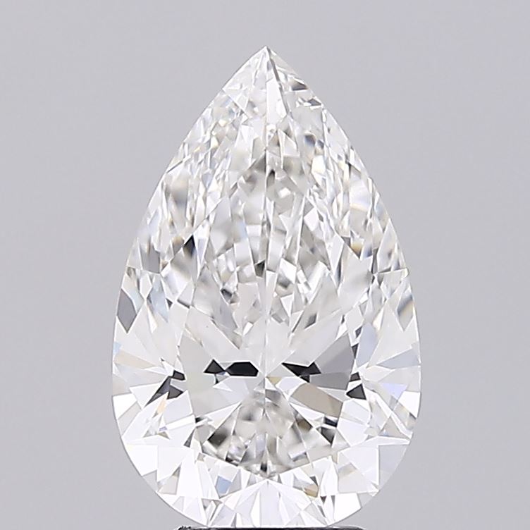 4.04 Carat Pear Shaped, Ideal Cut, F Color, VVS2 Clarity, IGI Certified Lab Grown Diamond
