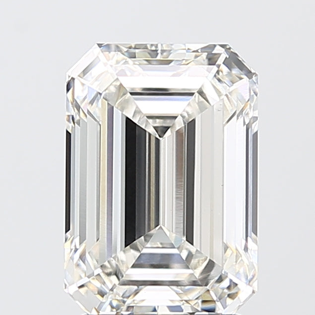 3.09 Carat Emerald Shaped, Ideal Cut, F Color, VVS2 Clarity, IGI Certified Lab Grown Diamond