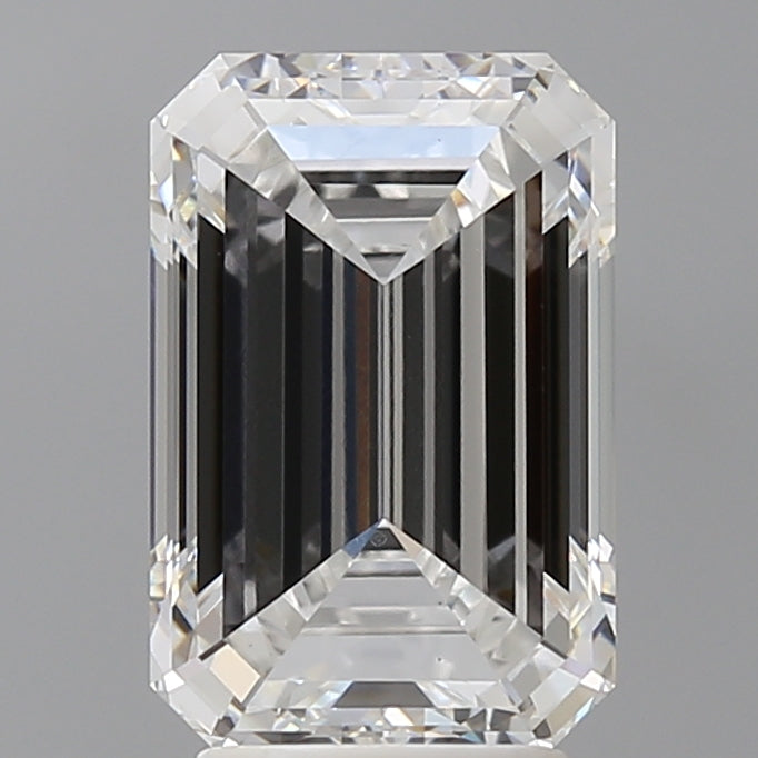 4.01 Carat Emerald Shaped, Ideal Cut, E Color, VVS2 Clarity, IGI Certified Lab Grown Diamond