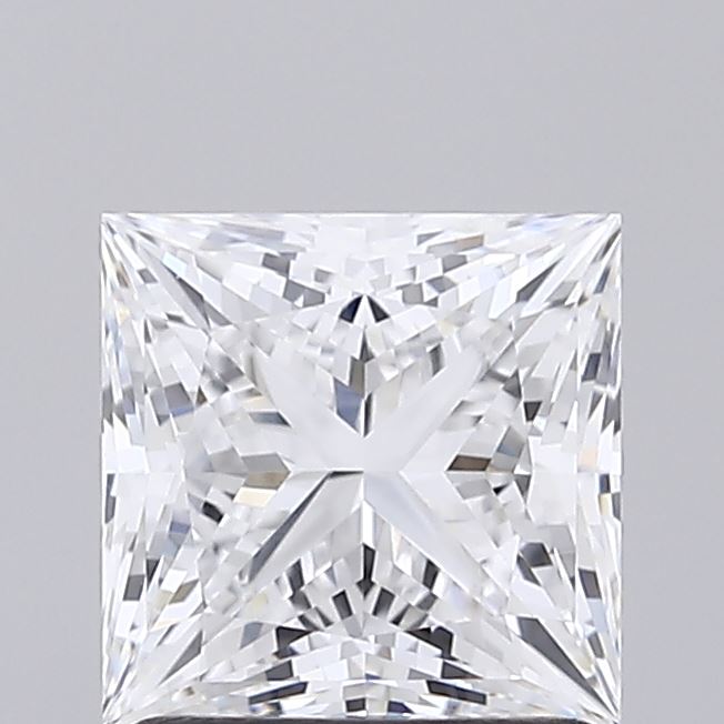 1.50 Carat Princess Shaped, Ideal Cut, D Color, VVS2 Clarity, IGI Certified Lab Grown Diamond