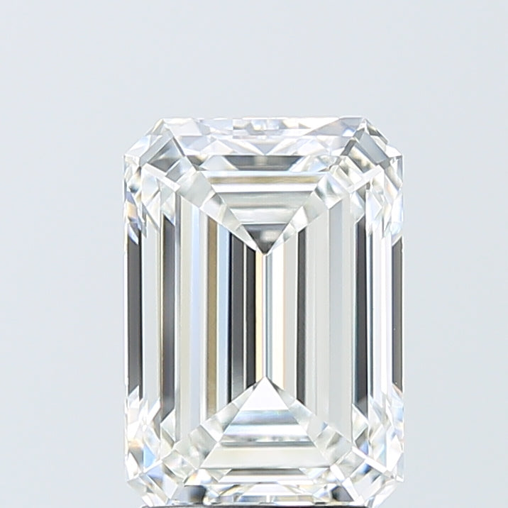 3.09 Carat Emerald Shaped, Ideal Cut, F Color, VVS2 Clarity, IGI Certified Lab Grown Diamond