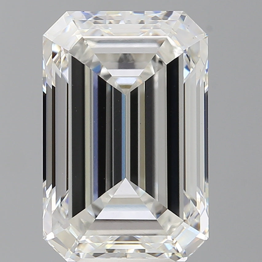 8.49 Carat Emerald Shaped, Ideal Cut, F Color, VVS2 Clarity, IGI Certified Lab Grown Diamond