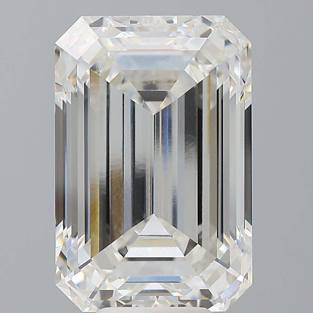9.56 Carat Emerald Shaped, Ideal Cut, F Color, VVS1 Clarity, IGI Certified Lab Grown Diamond