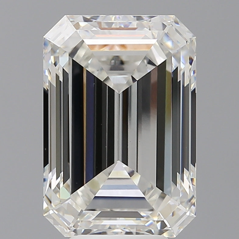 6.59 Carat Emerald Shaped, Ideal Cut, F Color, VVS2 Clarity, IGI Certified Lab Grown Diamond