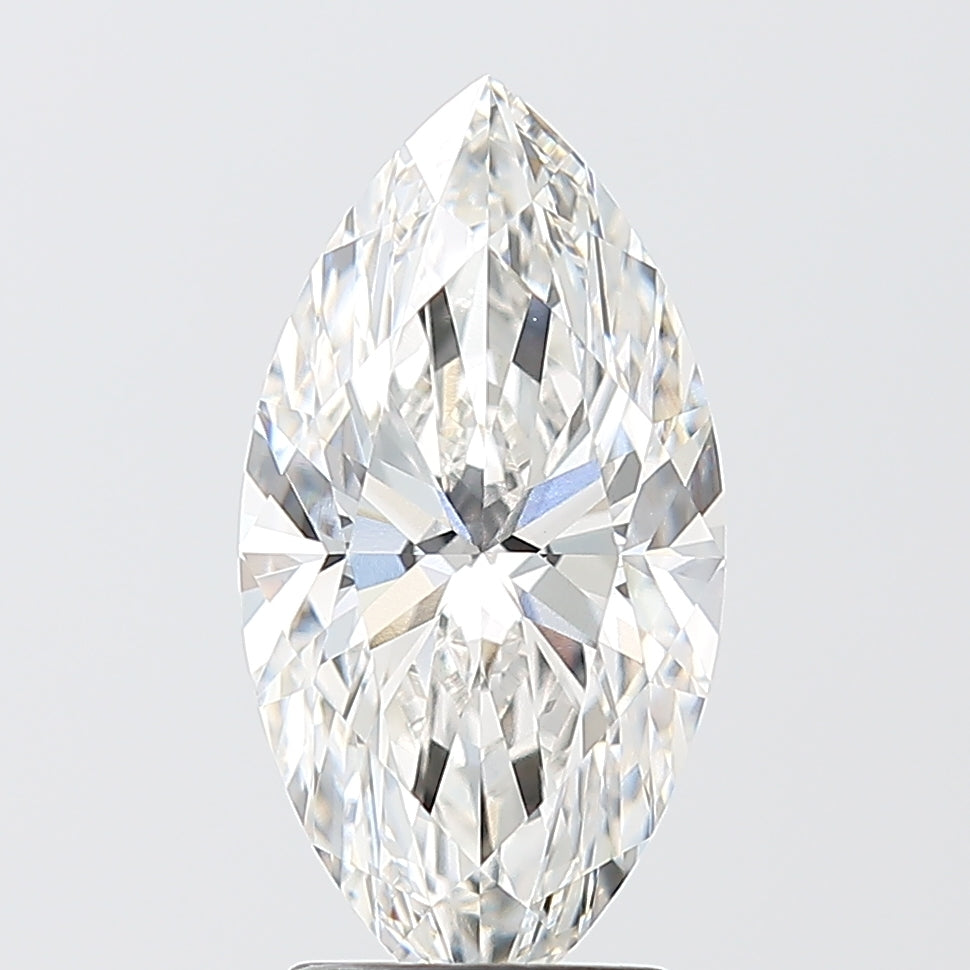 3.05 Carat Marquise Shaped, Ideal Cut, F Color, VVS2 Clarity, IGI Certified Lab Grown Diamond