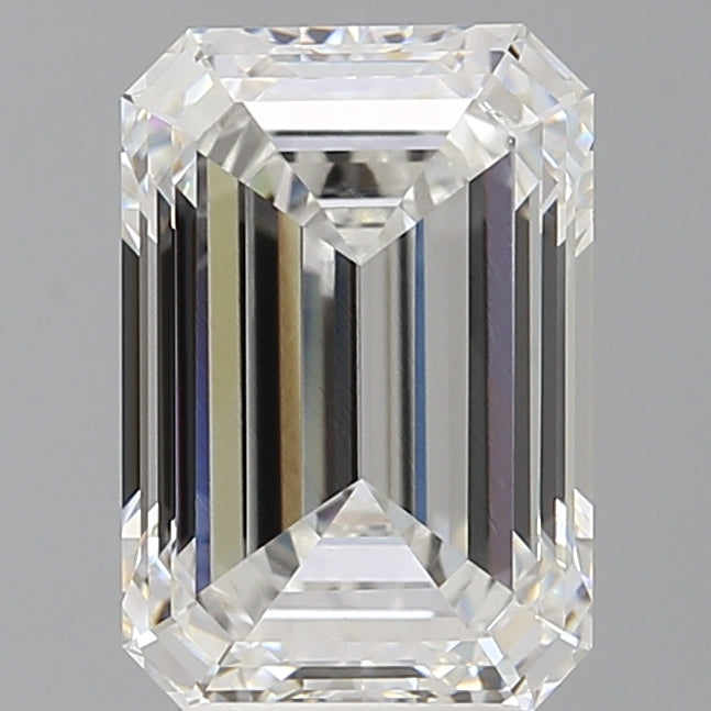 4.09 Carat Emerald Shaped, Ideal Cut, E Color, VVS2 Clarity, IGI Certified Lab Grown Diamond