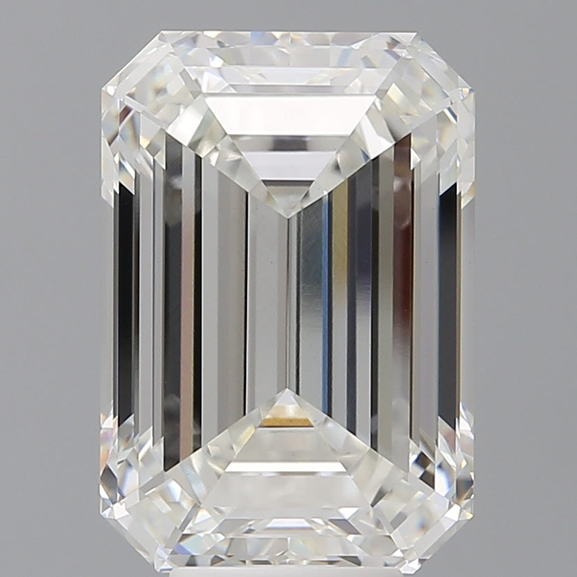 8.08 Carat Emerald Shaped, Ideal Cut, F Color, VVS2 Clarity, IGI Certified Lab Grown Diamond