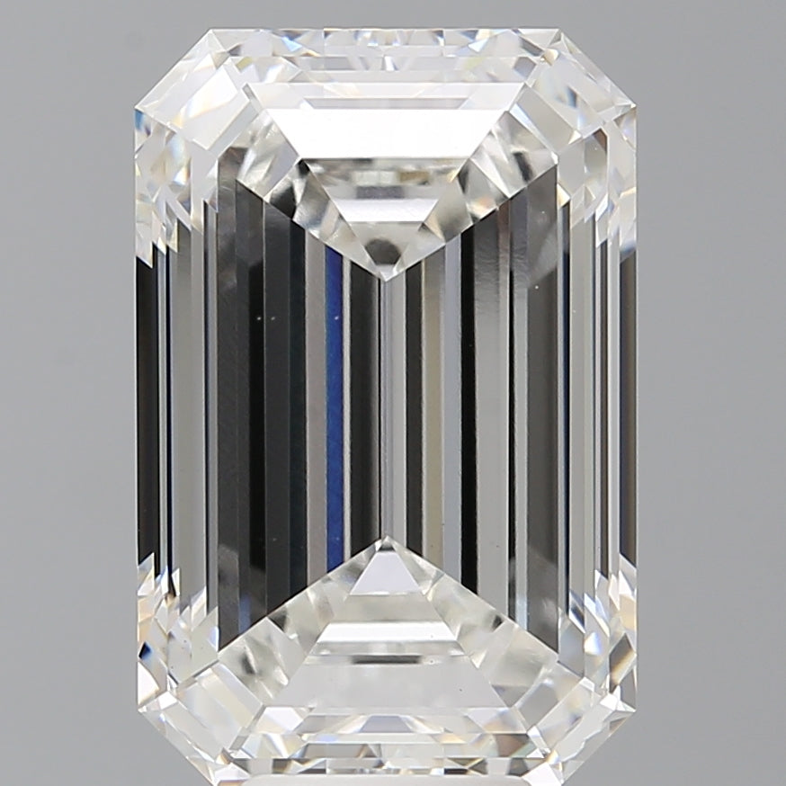 9.09 Carat Emerald Shaped, Ideal Cut, F Color, VVS2 Clarity, IGI Certified Lab Grown Diamond