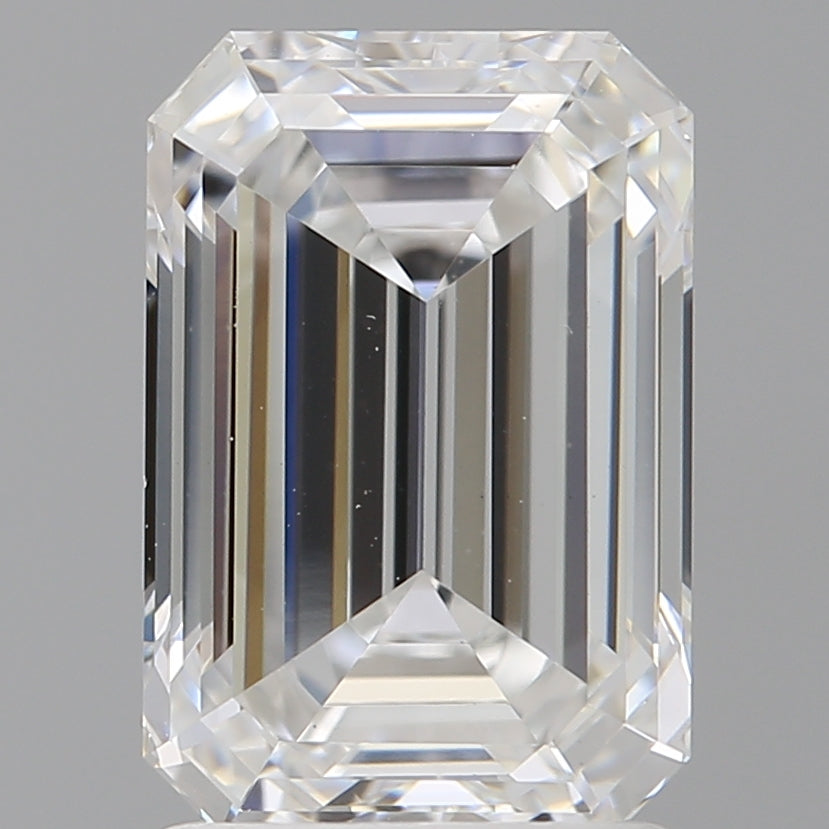 2.06 Carat Emerald Shaped, Ideal Cut, E Color, VVS2 Clarity, IGI Certified Lab Grown Diamond