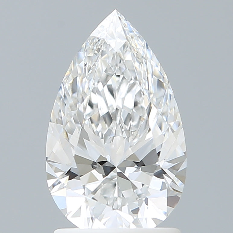1.59 Carat Pear Shaped, Ideal Cut, D Color, VVS2 Clarity, IGI Certified Lab Grown Diamond