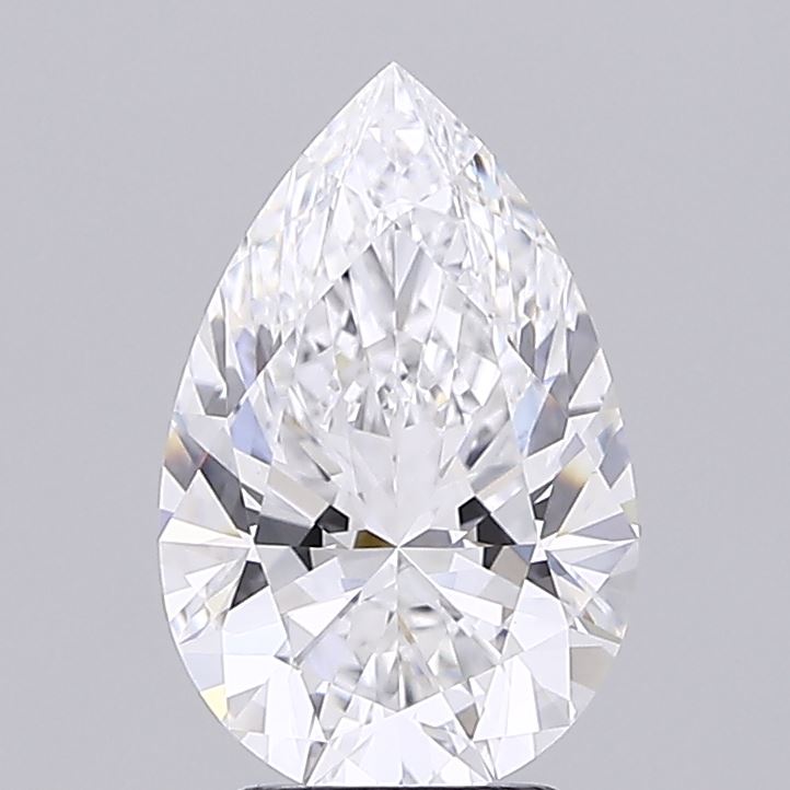 3.04 Carat Pear Shaped, Ideal Cut, D Color, VVS2 Clarity, IGI Certified Lab Grown Diamond